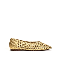 ANONYMOUS SESSI 10 BRAIDED LEATHER SANDAL GOLD